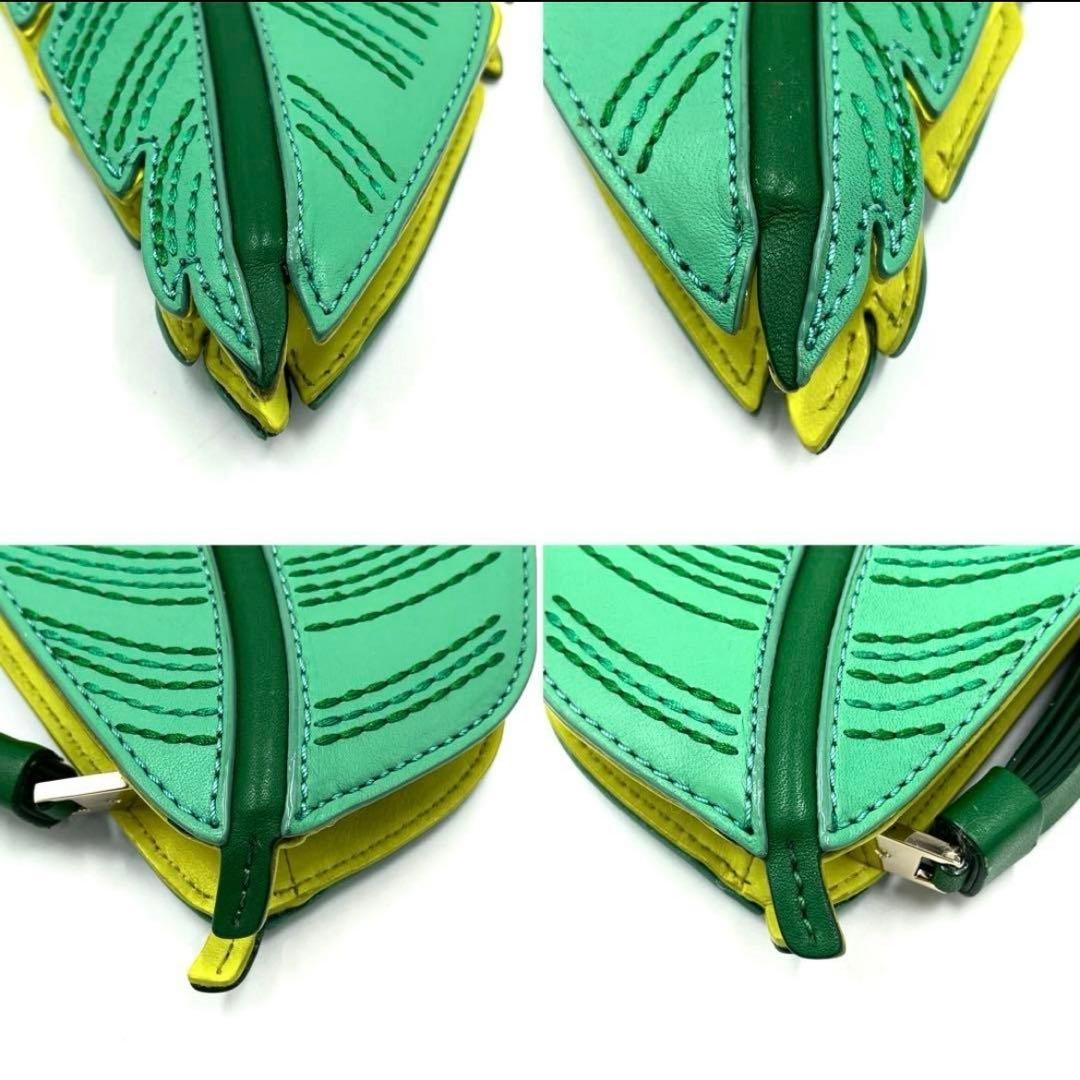 Kate Spade Leaf Handbag Green Leather Rare Gold Logo Clutch Bag Women