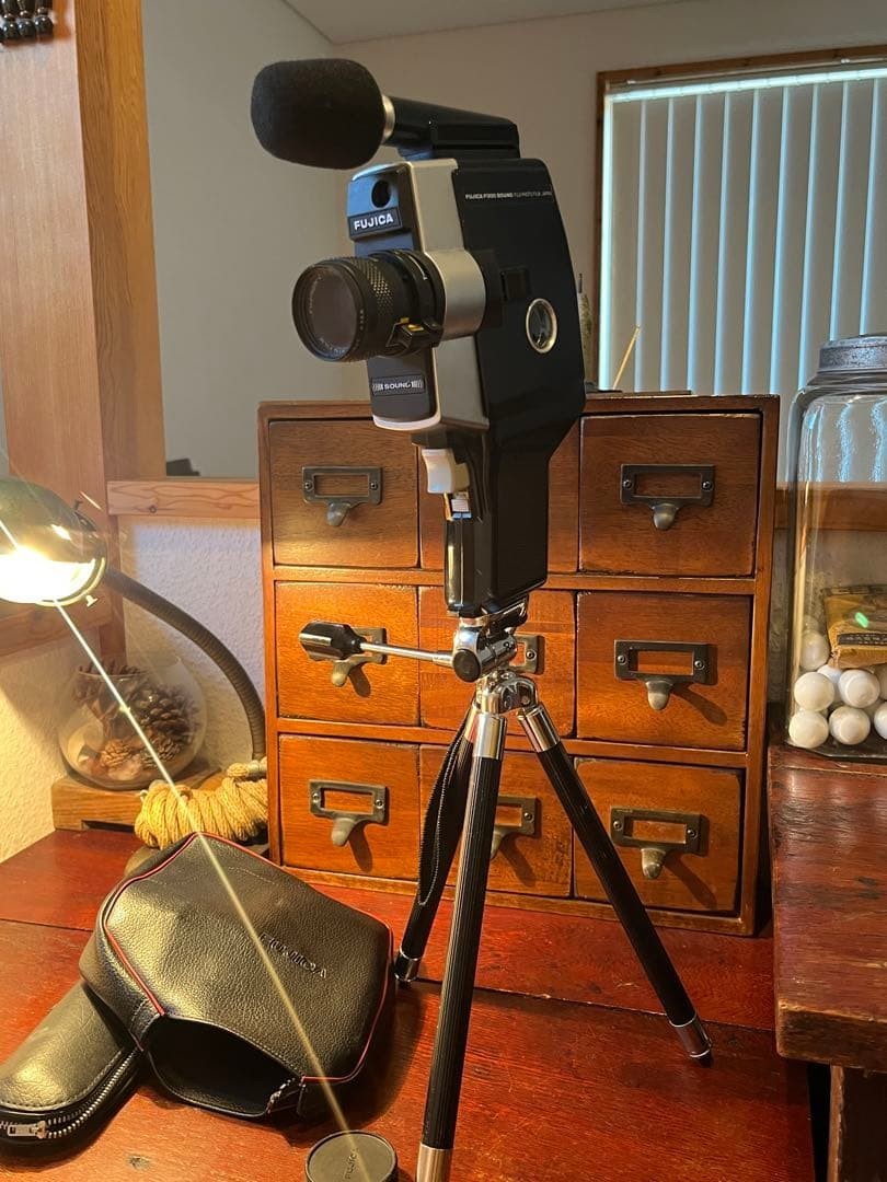 FUJICA 8mm Camera with Tripod For Interior Decor or Display Showa Retro