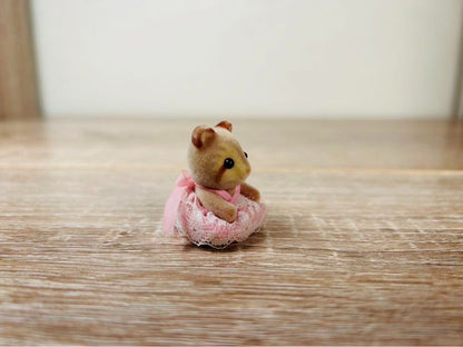 Vintage Rare Sylvanian Families Raccoon and Fairy Set Flower Swing stump
