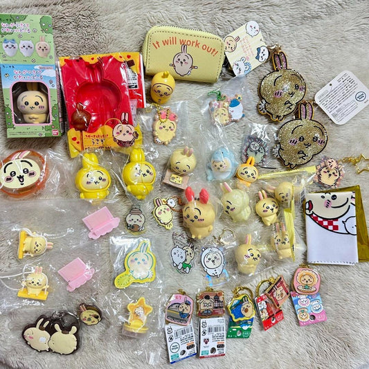 Chiikawa Usagi Figure Keychain Badge Gachapon Plush Set Rare Korea Limited