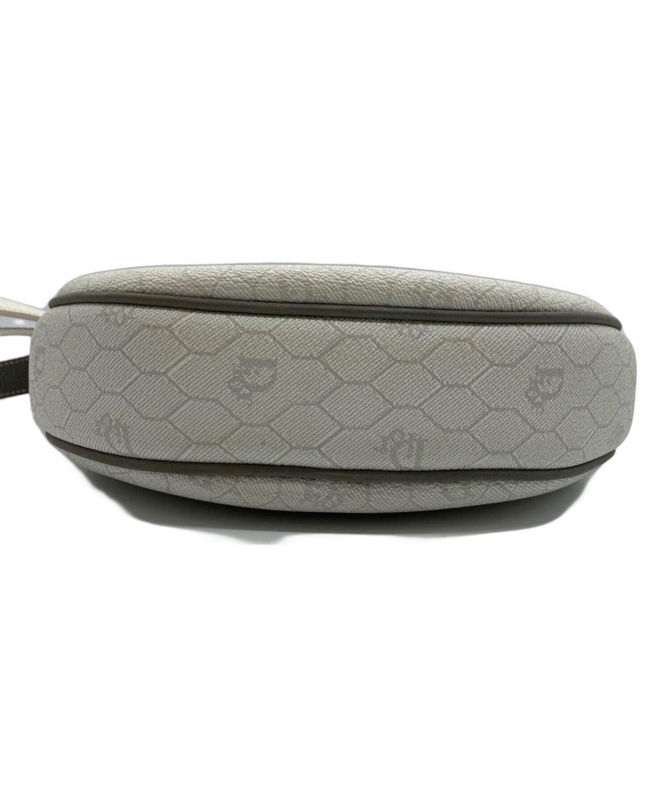 Dior Honeycomb Shoulder Crossbody Bag White Canvas Leather Vintage Authentic