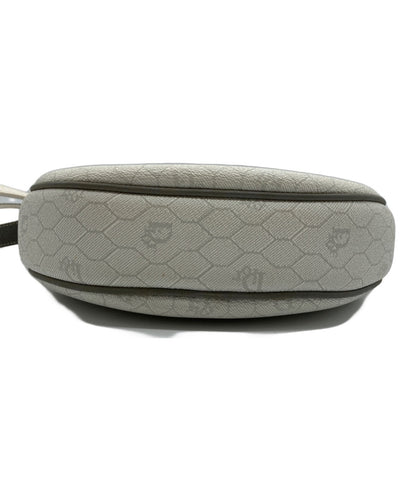 Dior Honeycomb Shoulder Crossbody Bag White Canvas Leather Vintage Authentic