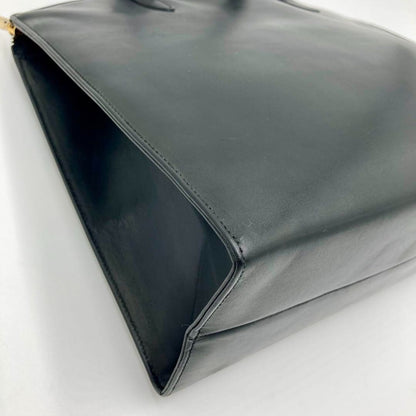 VINTAGE OLD Gucci Black Leather Handbag Business Bag
