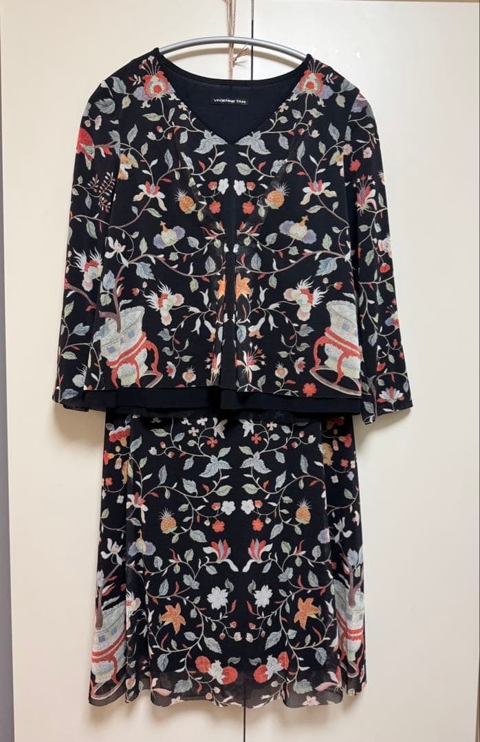 Vivienne Tam Floral Power Net Black Setup Polyester Size 38-40 Used