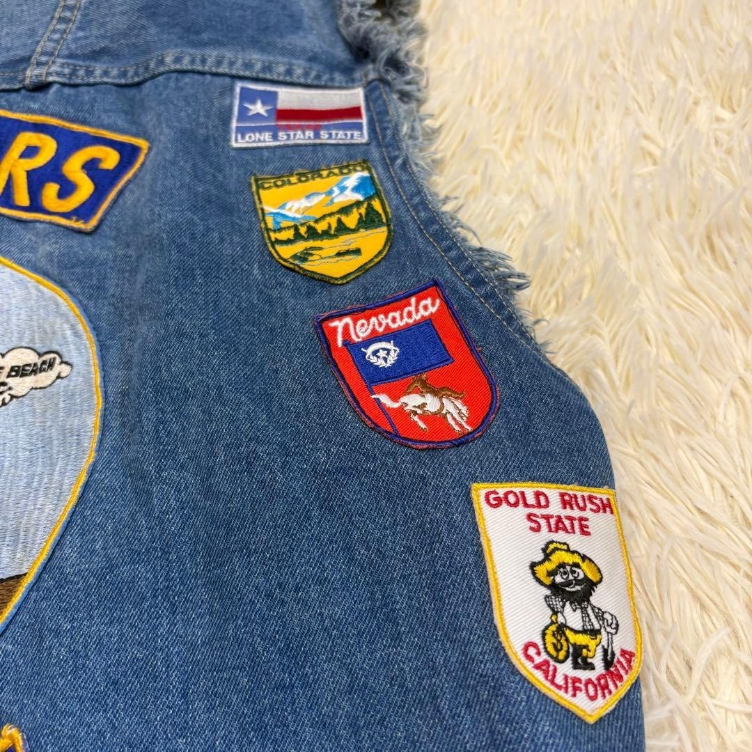 Wrangler Men Denim Vest Patch Vintage Limited Edition Rare Model American Casual