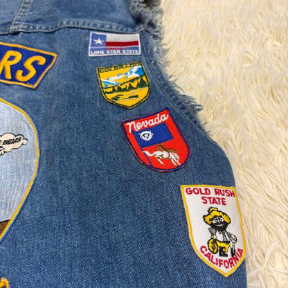 Wrangler Men Denim Vest Patch Vintage Limited Edition Rare Model American Casual