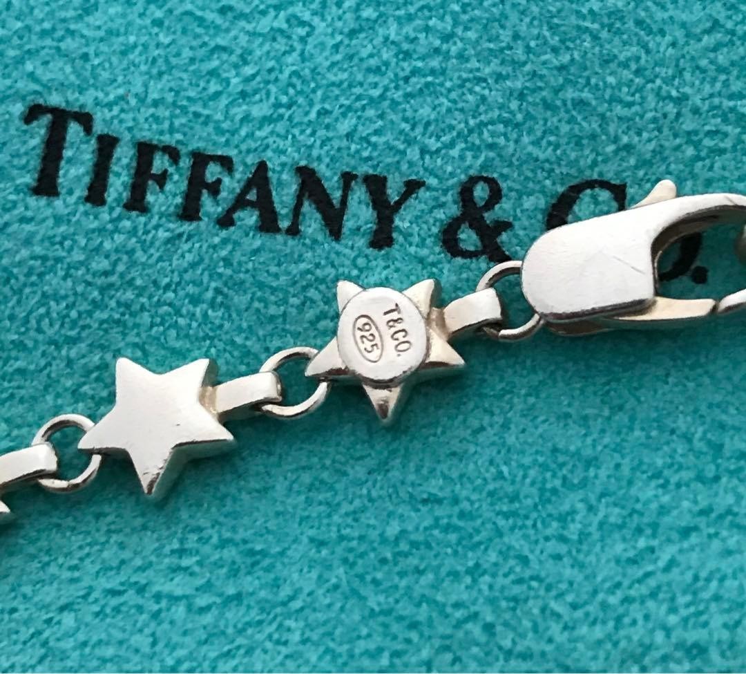 Tiffany & Co. Puff Star Bracelet Chain Link 925 Silver 7" 11.8g