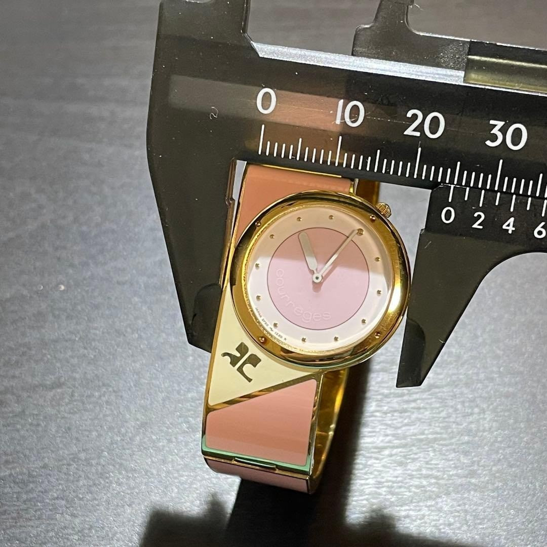 Rare courrèges pink gold gold watch good bangle