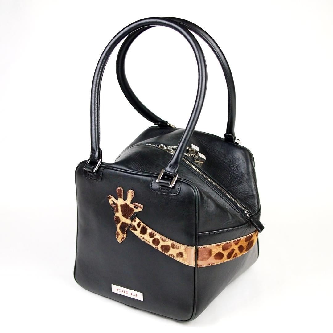 GILLI Vintage Cube Dice Shaped Handbag Italy Leather Rare Designer Bag