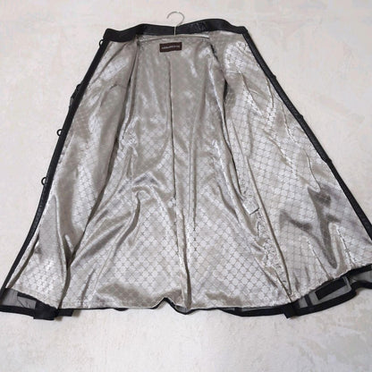 Rare ARBORENTE Made in Japan Cowhide Lamb Leather Mesh Long Coat