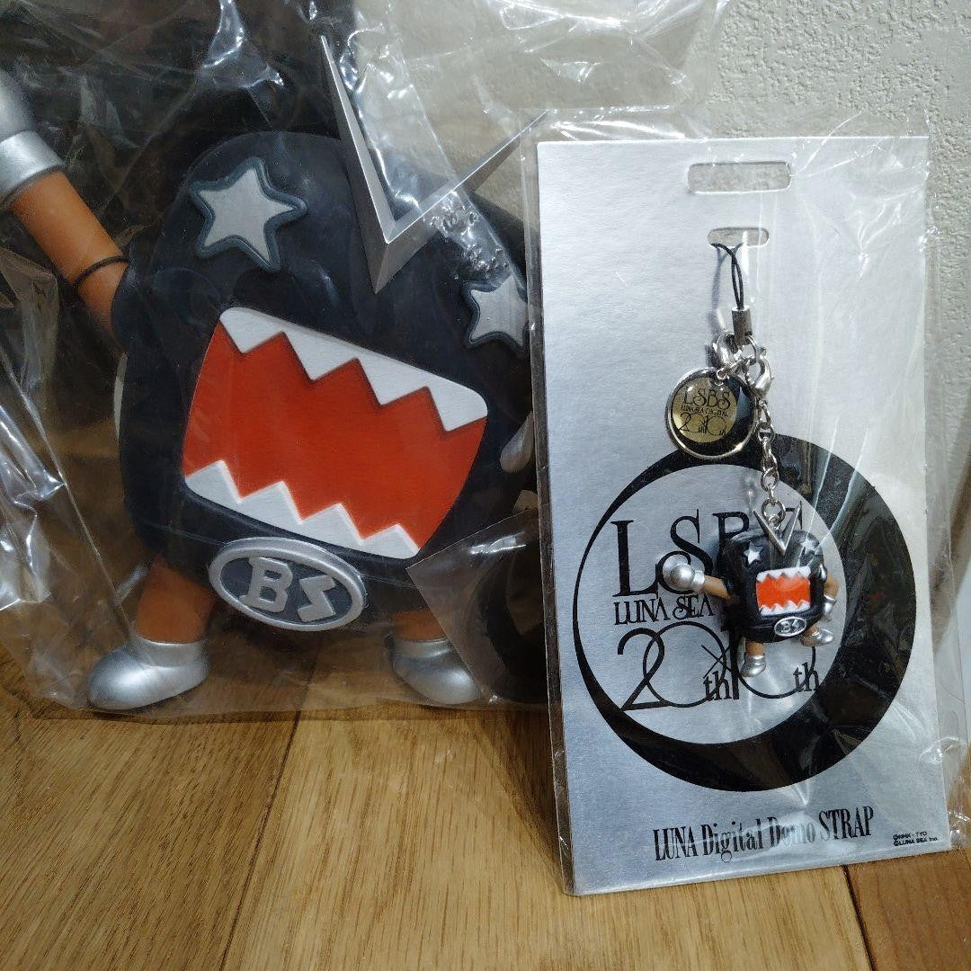 Domo Kun x Luna Sea PVC Figure Piggy Bank & Figure Strap Set Japan Rare
