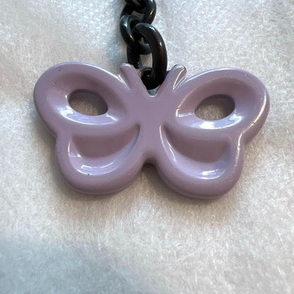 BOTTEGA VENETA Butterfly Strap Purple keychain bag charm ring authentic Italy