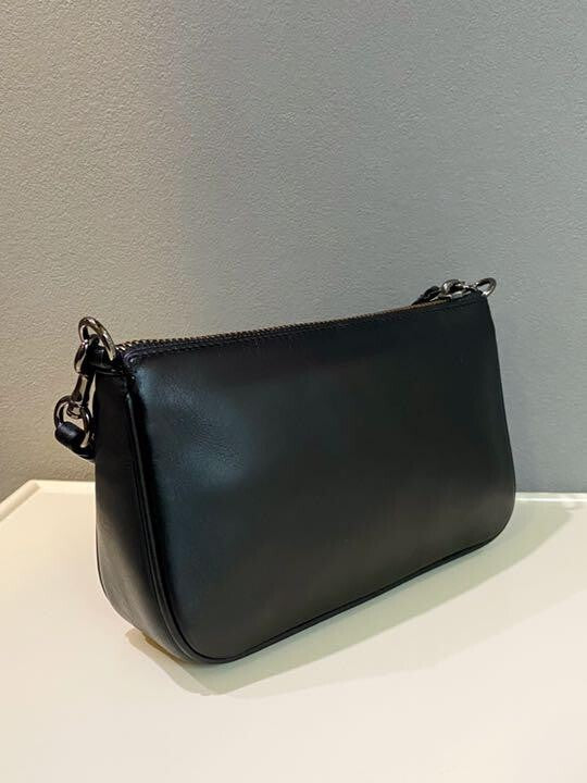 OLD Coach Handbag Pouch Leather Black Authentic from JAPAN