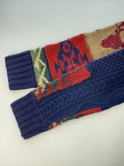 Polo Ralph Lauren Iconic Patchwork Cardigan Shawl Collar Aztec Size M Used