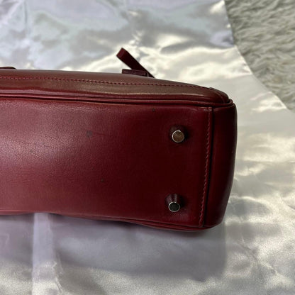 COACH 9421 Vintage 2Way Shoulder Bag Leather Wine Red Handbag Authentic