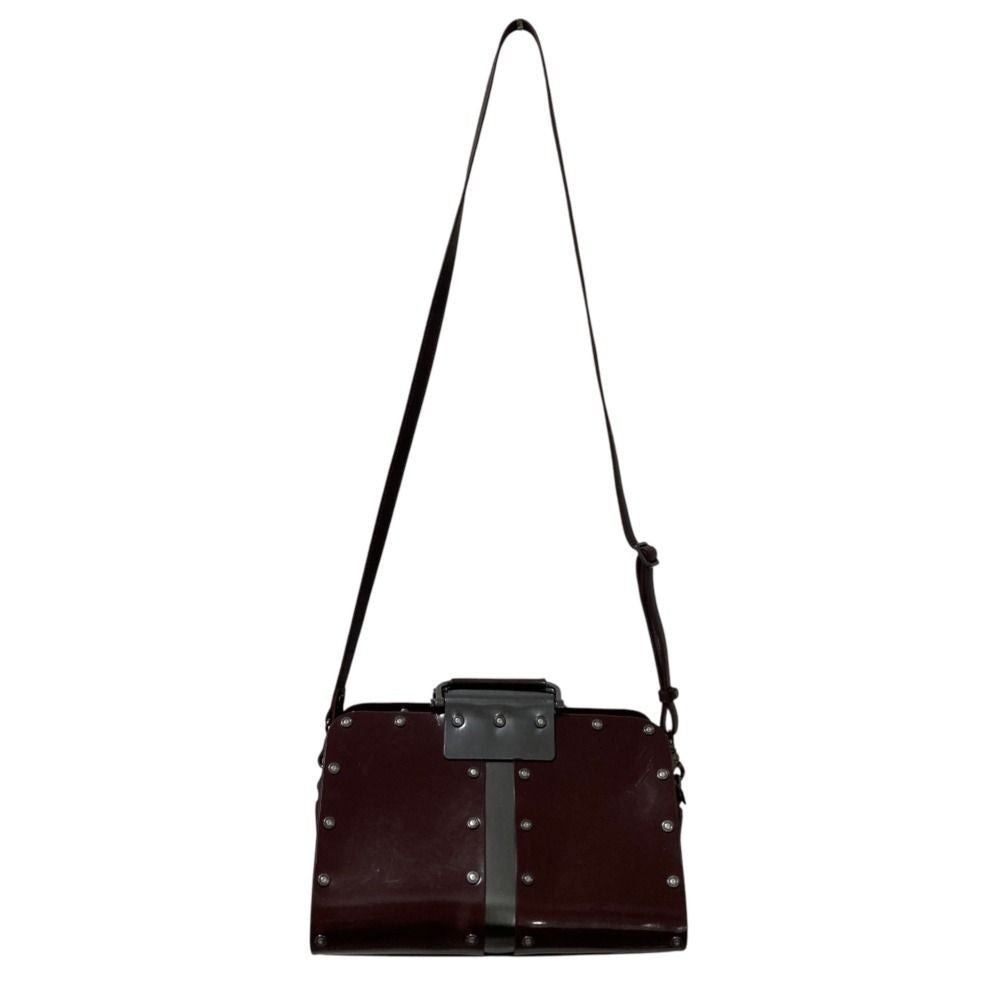 DIESEL Leather 2-Way Boston Bag/Handbag/Shoulder Bag in Bordeaux Women USED