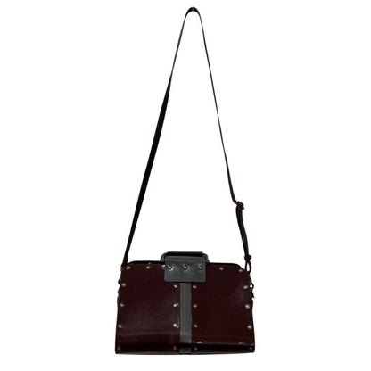 DIESEL Leather 2-Way Boston Bag/Handbag/Shoulder Bag in Bordeaux Women USED
