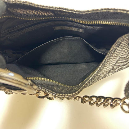 RARE CUFFZ BY LINZ Handcuff Bag Black Pattern Embossed Enamel Y2K