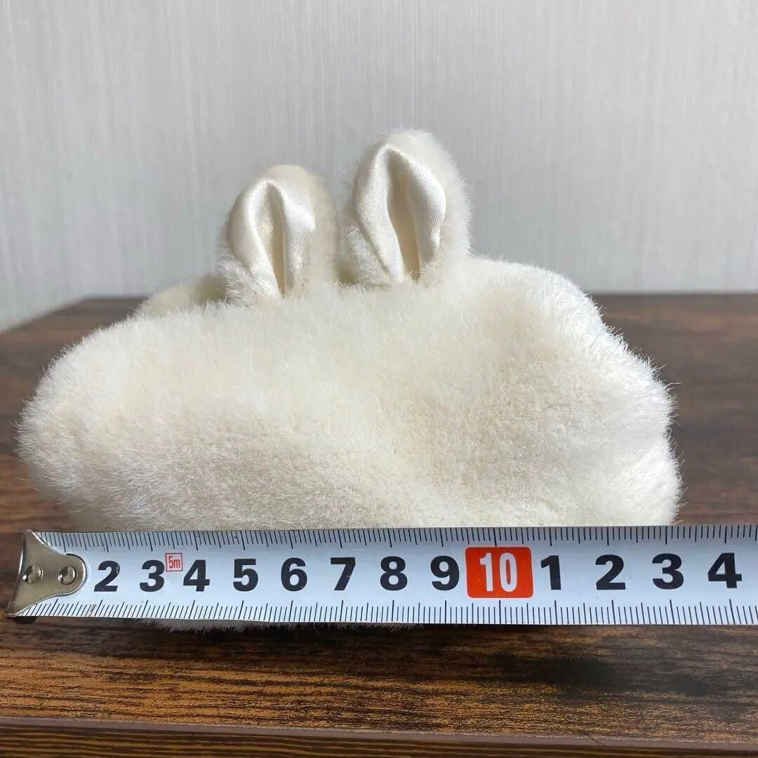 1990's fluffy rabbit pouch white fancy goods new