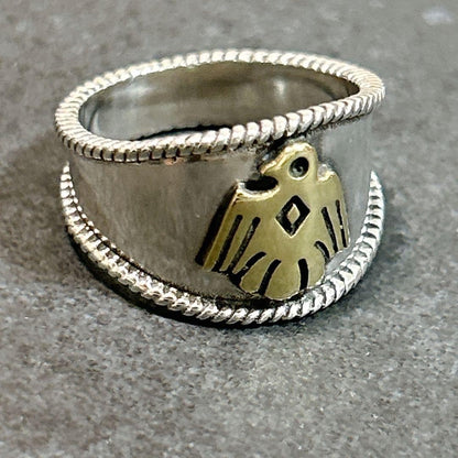 Indian Thunderbird Eagle Ring US9 Sterling Silver 925