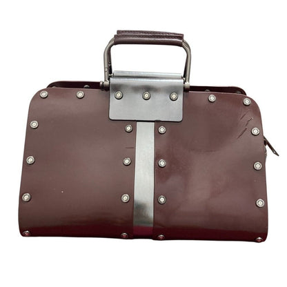 DIESEL Leather 2-Way Boston Bag/Handbag/Shoulder Bag in Bordeaux Women USED