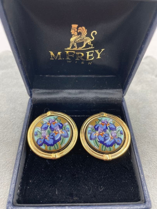 '- Michaela Frey Wien Rare Authentic Classic Earrings Gold Vintage Jewelry