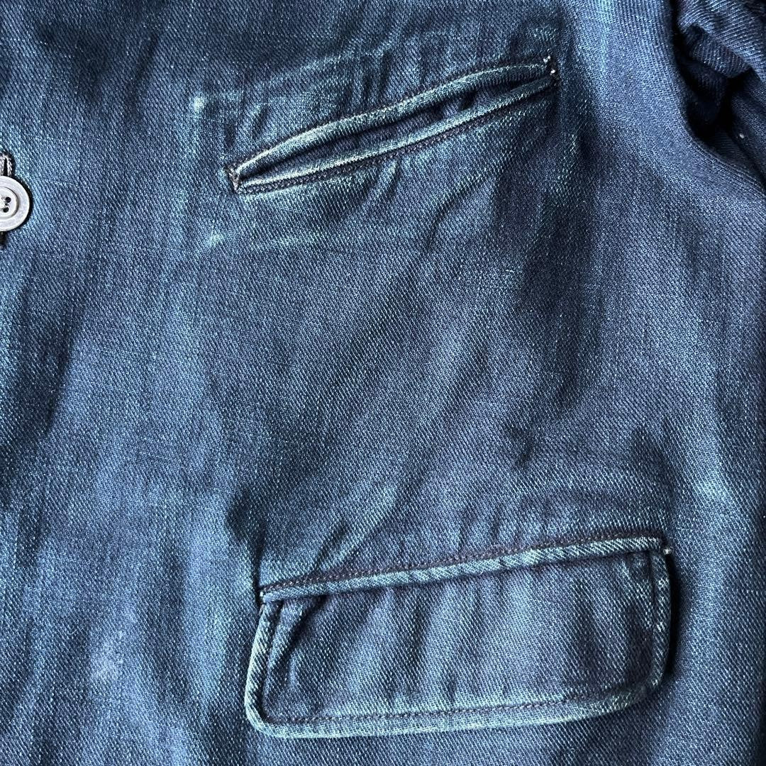 45rpm/45R Denim Coat Long Jacket Japan Made Vintage Dark Blue 3 Pockets Unisex