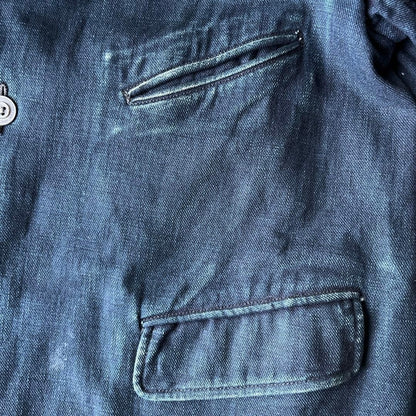 45rpm/45R Denim Coat Long Jacket Japan Made Vintage Dark Blue 3 Pockets Unisex
