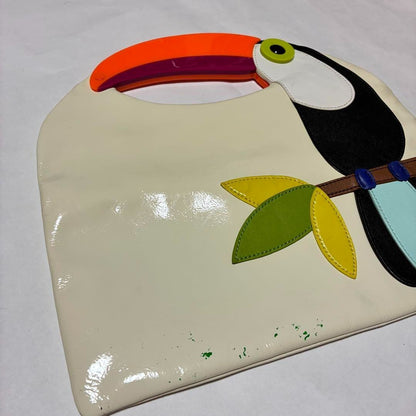 Kate Spade Toucan Bird Summer Clutch Bag enamel leather USED from Japan