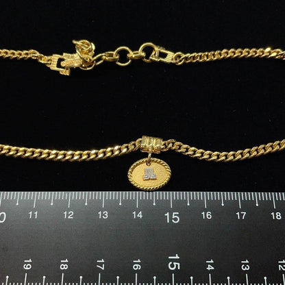 Lanvin Vintage Gold Logo Necklace Authentic