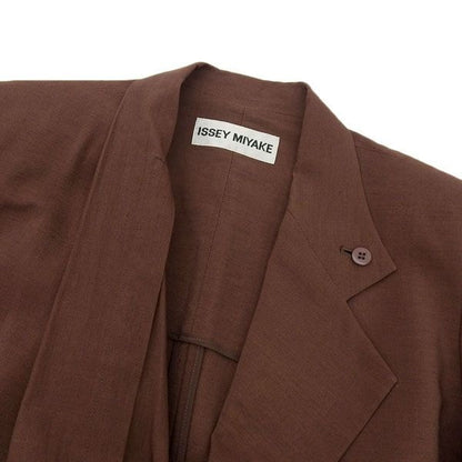 ISSEY MIYAKE 90s Archive Wool Suit Set Brown Japan M S Rare