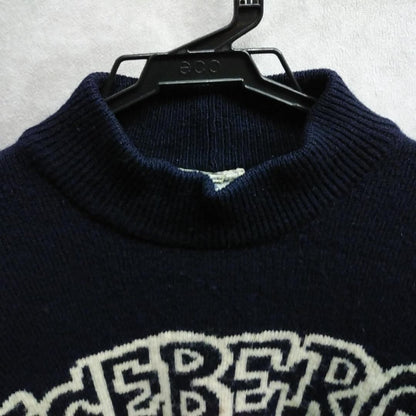 ICEBERG JEANS Vintage Men's Black Logo Wool Sweater Knit Rare Used