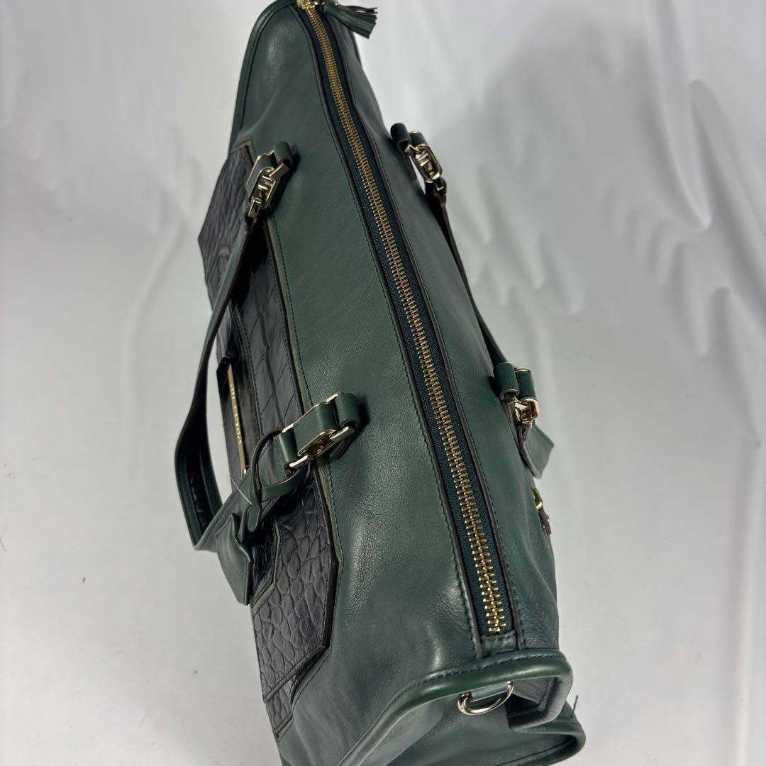 Anya Hindmarch Women Bag Leather 2Way Shoulder Green Limited Edition VHTF Popula