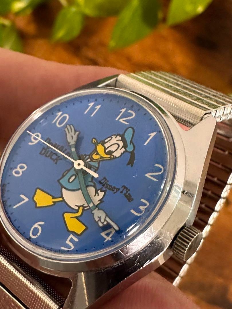 Disney Analog Manual Women Rare Retro Donald Duck Watch (Hand-Wound) Vintage