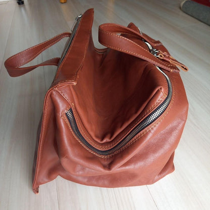 Andrea Incontri Leather Cube Bag Made in Italy Men's Casual Business Large