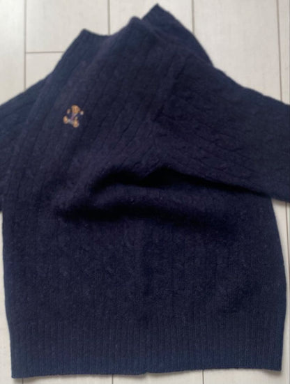 90s POLO BEAR Polo Bear Ralph Lauren Knit Sweater Navy