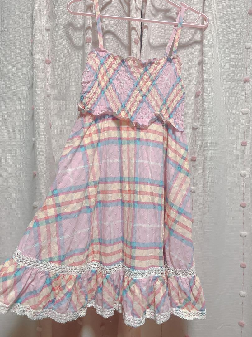 LIZ LISA Pink Check Dress Y2K