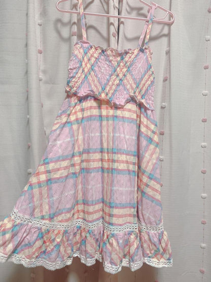 LIZ LISA Pink Check Dress Y2K