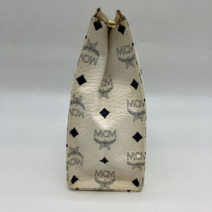 MCM Clutch Bag Leather White Authentic Women D:2.76” H:7.87” W:11.42” 5491