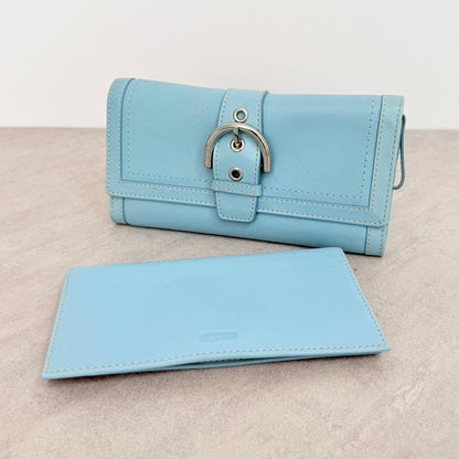 COACH Long Wallet 2-Piece Set Soho Turquoise Blue