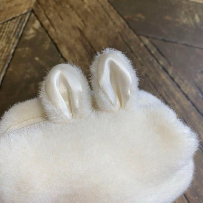 1990's fluffy rabbit pouch white fancy goods new