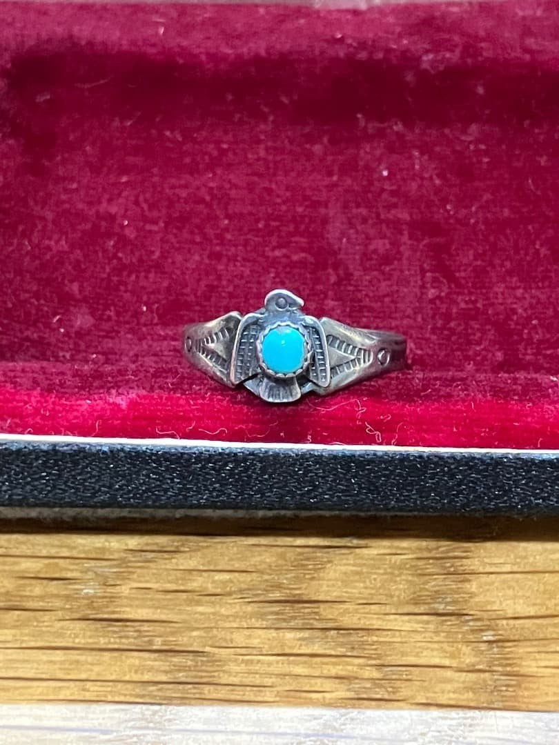 Indian Thunderbird Silver Ring, Fred Harvey Style