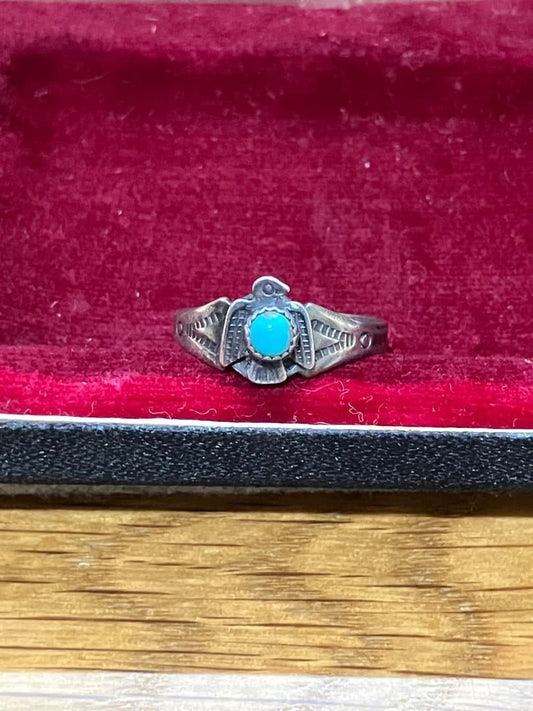 Indian Thunderbird Silver Ring, Fred Harvey Style