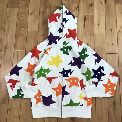 Bape Star Hoodie Men's S Size Multi Color A Bathing Ape Full Zip SweatshirUsed