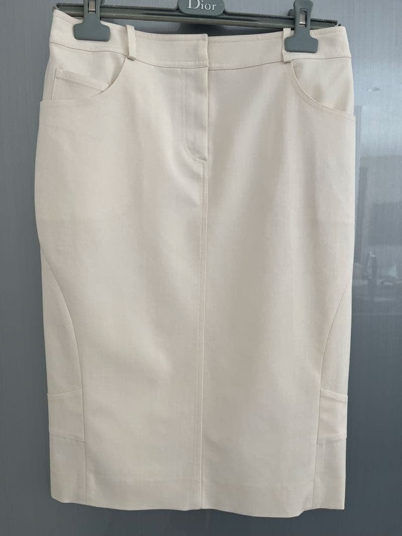 Christian Dior BOUTIQUE Ivory Suit Set Formal Blazer Jacket Peplum Pencil Skirt