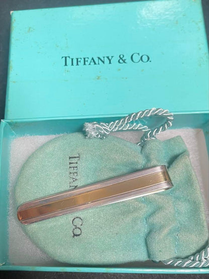 Tiffany & Co. Gold Tie Clip Bar Money Bill Wallet Holder 18K YG（AU750）