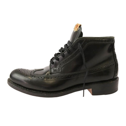 VISVIM Boots 116202002007 Leather Black Wingtip Lace-Up Boots Size 10