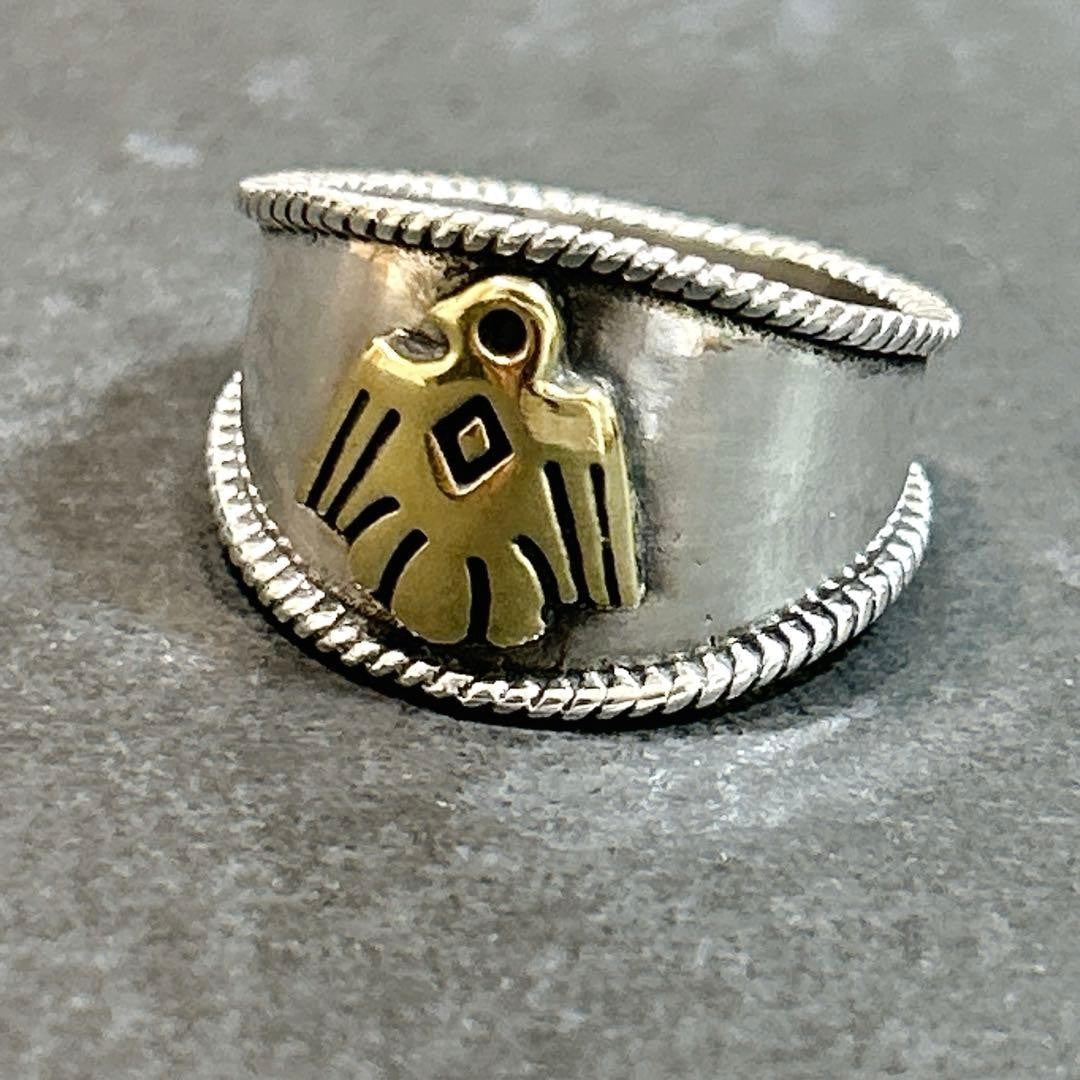 Indian Thunderbird Eagle Ring US9 Sterling Silver 925