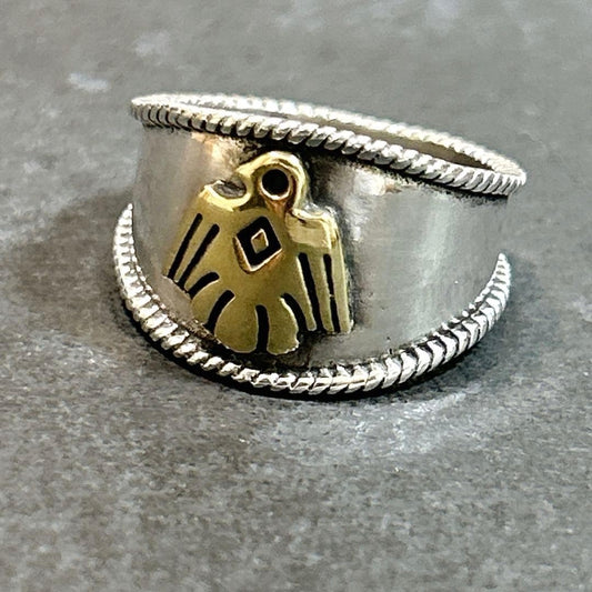 Indian Thunderbird Eagle Ring US9 Sterling Silver 925