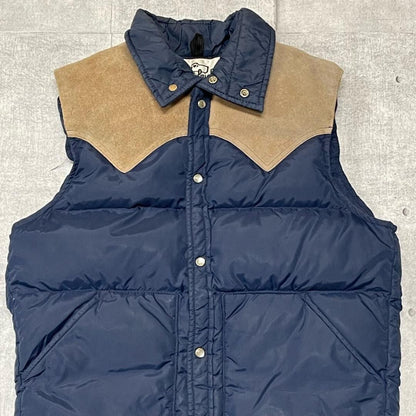 Woolrich Men jacket Vintage 70S Extreme Wool Rich Yaw Leather Down Vest Limited
